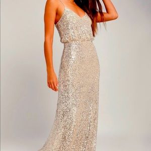 Gold sequin dress perfect for prom or formal event!